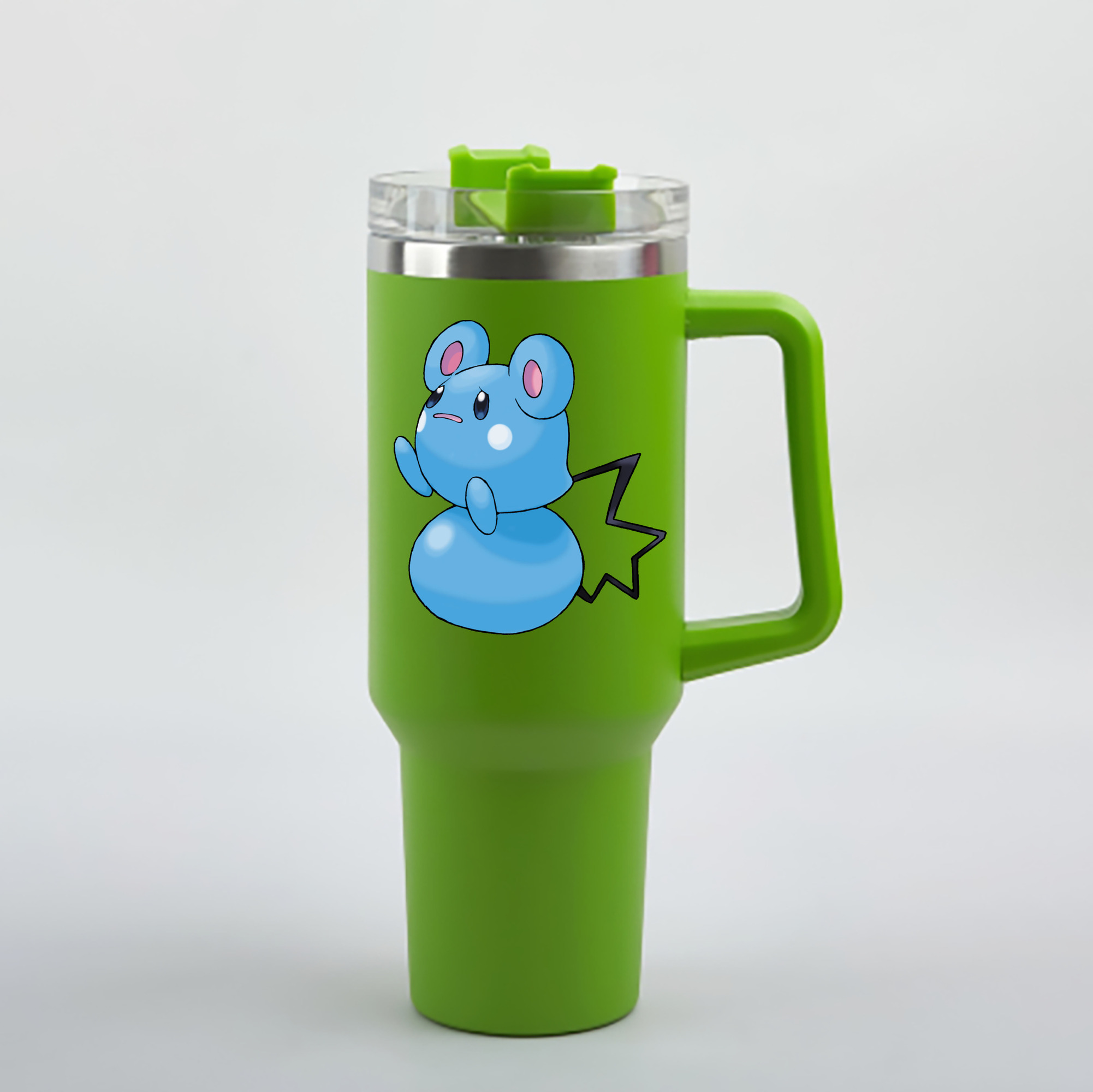 （画像用） ポケットモンスター Pokémon 1200mL車用タンブラー - クリスタルステッカー（プラスチックストロー付き）